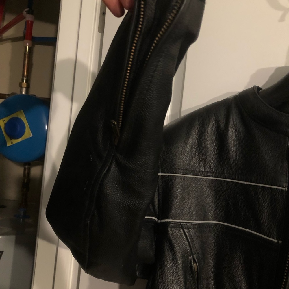 Genuine Leather lined Biker Jacket - Picture 6 of 7